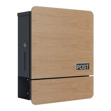Schartec Design Letterbox Dark Wood wall mounted Mailbox Post Box Letter Catcher