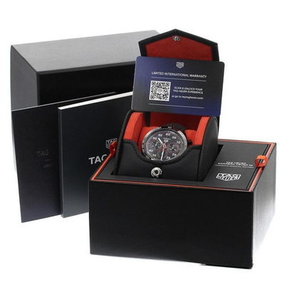 #ad #ad TAG HEUER CARRERA CHRONOGRAPH PORSCHE ORANGE RACING 44mm SS Black Dial #C034 $5137.05