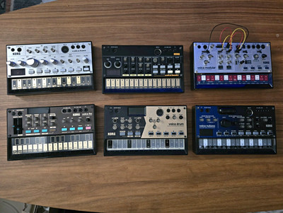 Lot Of 6 Korg Volca Synthesizers, (Modular, Nubass, Fm2 , Drum, Beat, Bass)