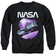 Nasa Come Together Mens Crewneck Sweatshirt Black Officially Licensed