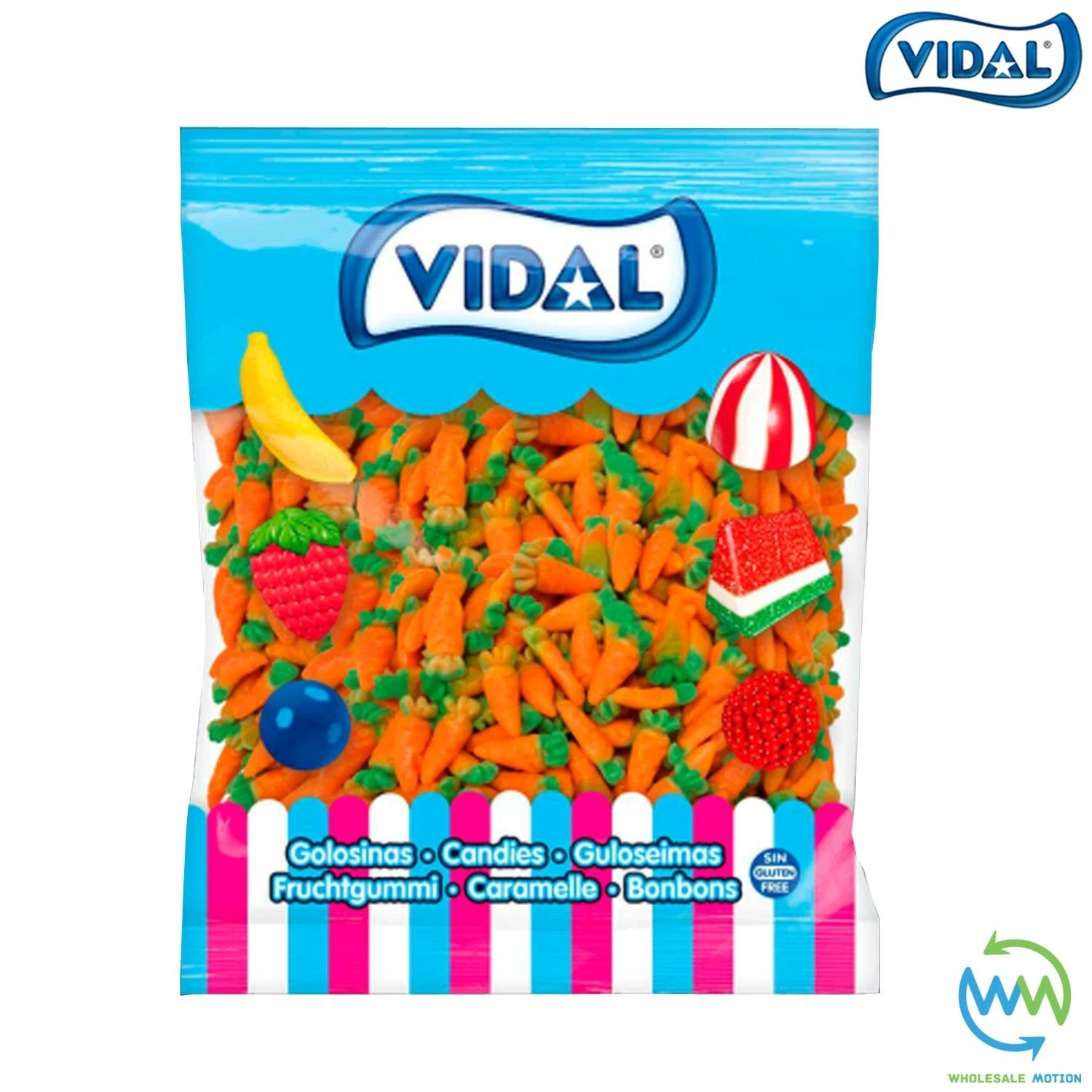 Vidal Jelly Carrots Gummy Sweets Candy Pick & Mix Sweets BIG 1kg Bag