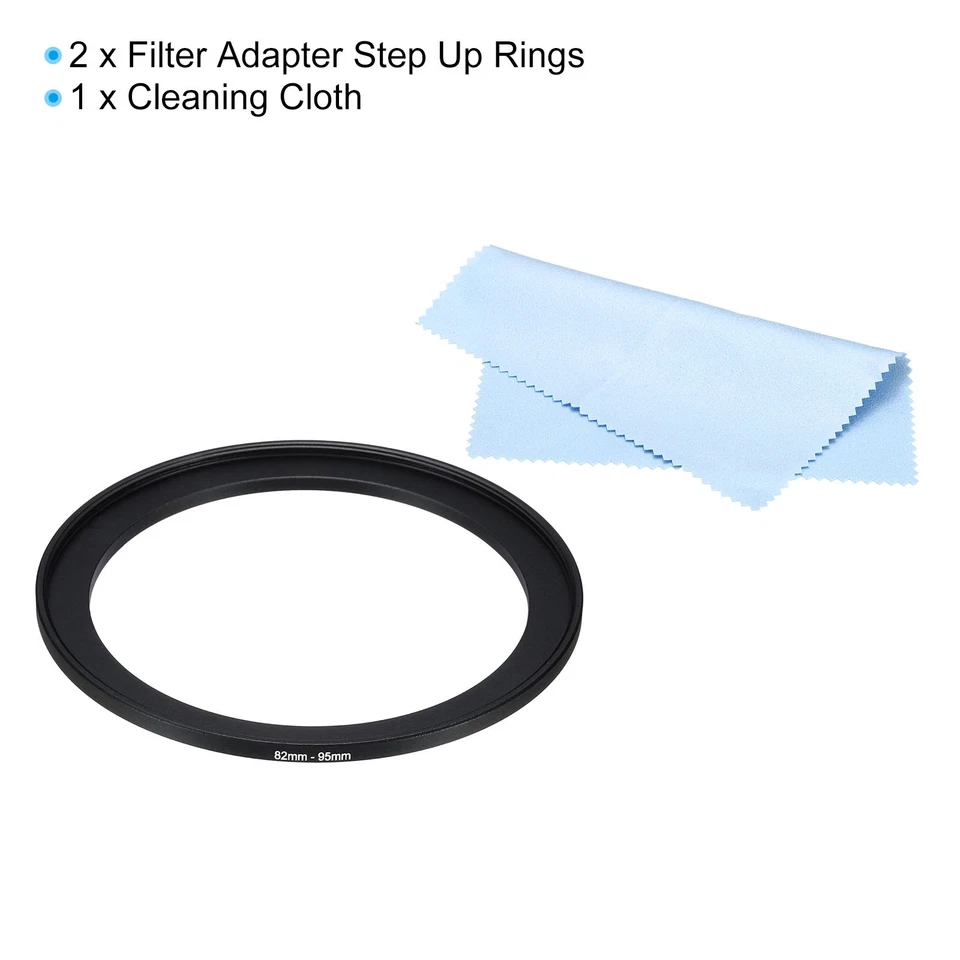 82mm-95mm Step Up Ring Camera Lens Filter Adapter Ring Filter with Cloth Foto 3 de 4