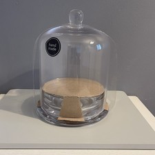 Handmade Glass Bell Cloche Display New Packaged Dome Base Jar Clear Weight 1kg