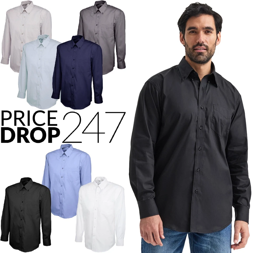 Mens Wrinkle Free Oxford Formal Shirt Size 14.5 to 19.5 - WORK OFFICE CASUAL - Image 1 of 1