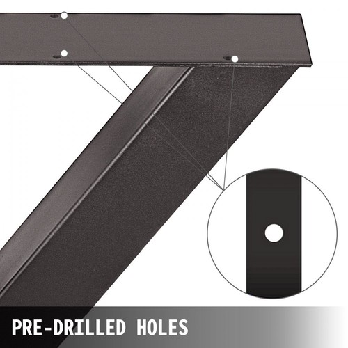 Set of 2 Metal Dining Table Legs 28 Inch Height Industrial Style Heavy Duty X - Picture 8 of 8