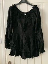 Urban Outfitters Kimchi Blue Rosie Playsuit Black Romper Dress, medium RRP £49