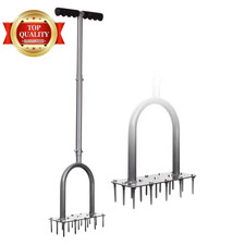 Manual Lawn Aerator Tool with 15 Iron Spikes, Garden Spike Aerator | Alternative