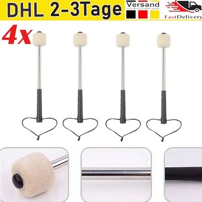 4stk Trommel Schlägel mit Filzkopf für Marching Band Bass Drum Skid Resistance