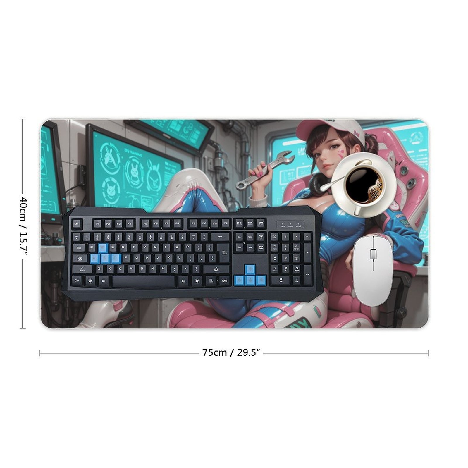 Anime Girl Keyboard Mice Mat Desk Pad Game Playmat 40x75cm