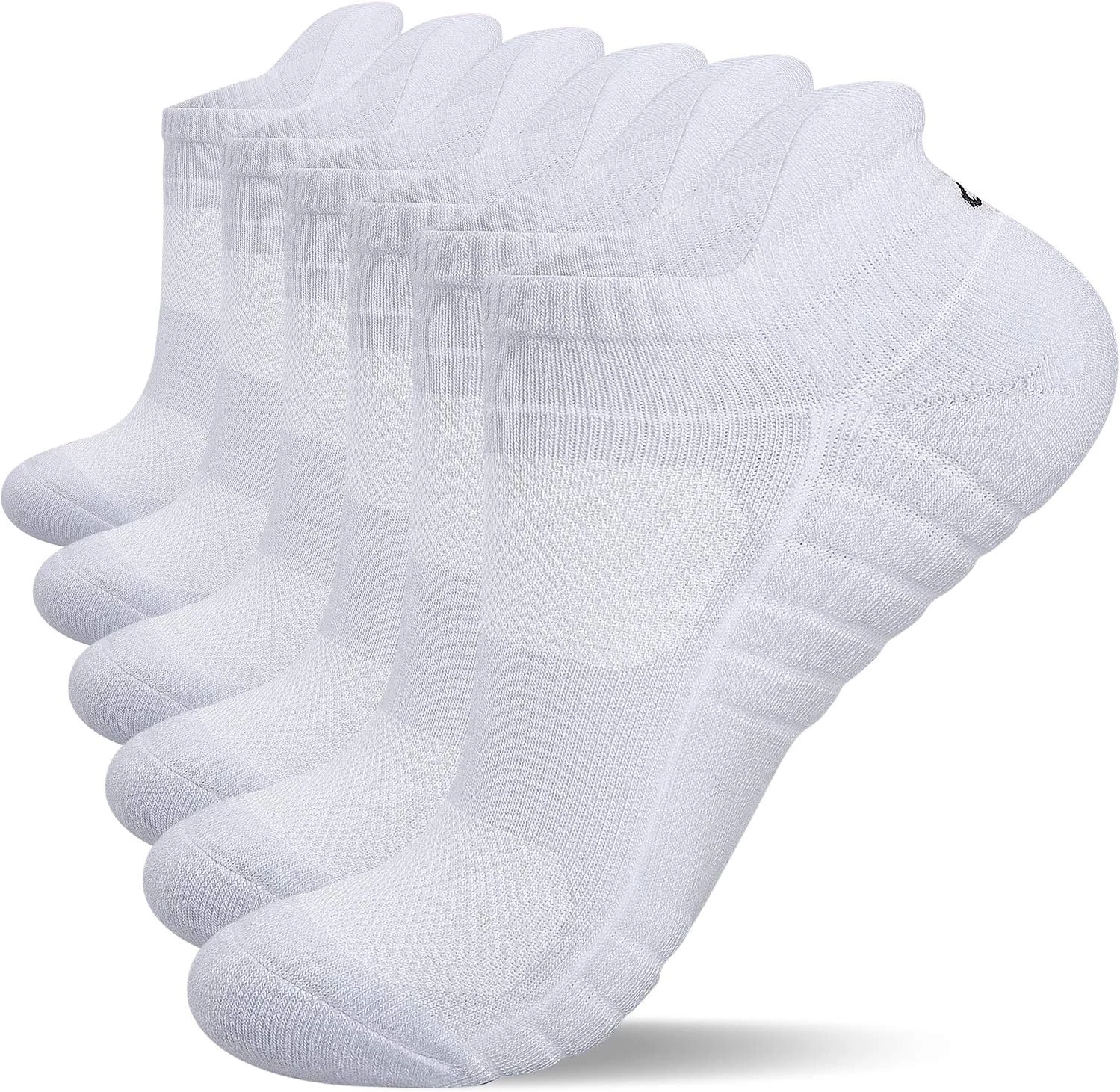Athletic Running Ankle Socks, Low Cut Cushioned Anti-Blister Tab Sports Socks Me