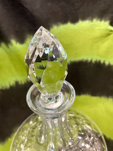 11" SHIPS DECANTER CONICAL CUT GLASS Diamond CARAFE BOTTLE SPIRT WINE WHISKY - Picture 6 of 18