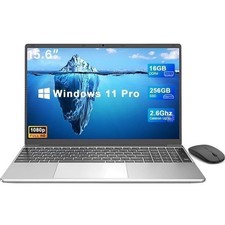 Ordinateur Portable 15,6 Pouces 16 Go RAM 256 Go SSD Windows 11 Pro IPS FHD Neuf