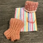Vintage Barbie & Friends Pink Swimsuit & Wrap Skirt Hand Knit /Crochet Outfit