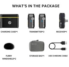 Hollyland Lark C1 Wireless Lavalier Microphone for Android, Plug and Play, 656ft