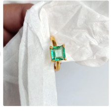 Natural Emerald Ring 925 Sterling Silver Ring Handmade Ring Wedding Ring