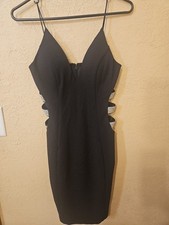 Windsor Black  Mini Dress.straps. OPEN SIDES WITH RHINESTONES.  Size SMALL