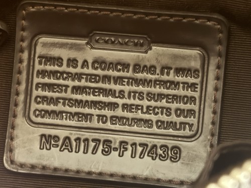 Vintage Coach Signature Jacquard gestreift Halb Schulter Handtasche Y2K F17439 Mini - Bild 20 von 21