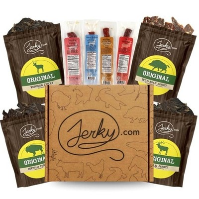 Jerky.com Exotic Jerky Gift Box | 8pc Wild Game 8 Ounce (Pack of 1) 