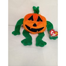 Ty Beanie Buddies Jack-O'-Lantern Plush Pumpkin - Orange  Green