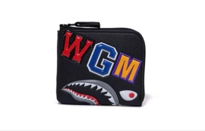 #ad BAPE Shark Mini Wallet WGM – Small Zipper Coin Purse Card Holder Collectible $300.65