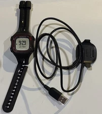 Garmin Forerunner 10 GPS Running Watch & Charger - Black & Red Broken Band