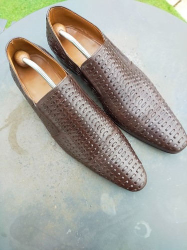Mens Brown All Leather Slip on Loafers UK 11 (45). - Picture 5 of 10