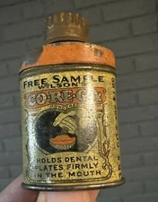 Vintage Tin Wilsons Co-Re-Ga denture adhesive Advertisement Corega