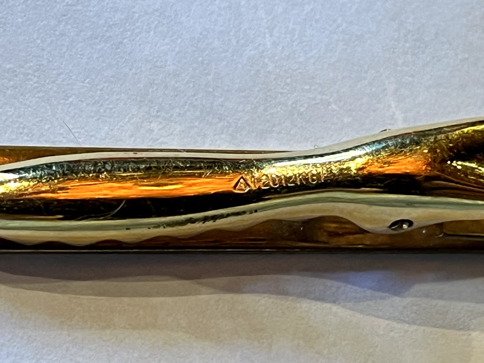 Vintage Southern Bell Tie Clip 1/20 12K Gold Filled w/ Purple Gemstone - Image 4 of 4