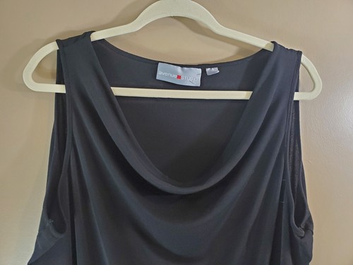 Avenue Studio Black Neckline Accent Tank Blouse, Sz 22/24 - Picture 2 of 9
