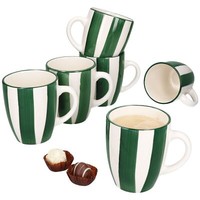 6X Wald GrüN Kaffeebecher 320Ml Steingut-Tassen 6 Personen GlüHwein Weihnachten