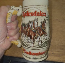 1983 Clydesdales Budweiser Anheuser Busch  Beer Mug/Stein- By Ceramarte
