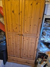 2 x two door pine wadrobes with one draw at the bottom