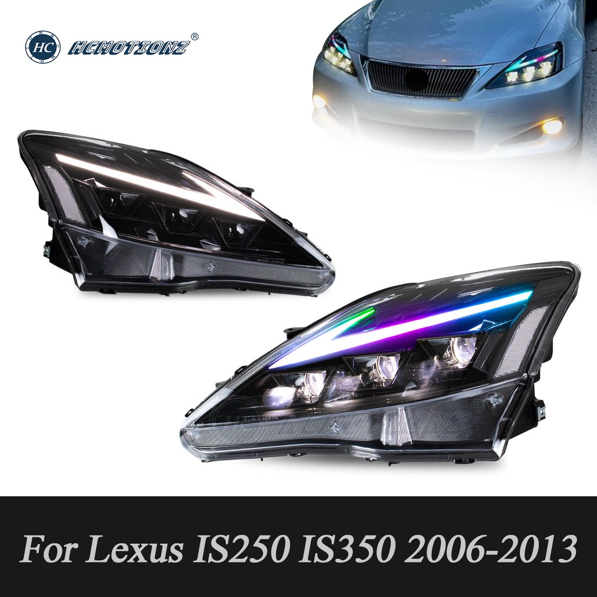 レクサスIS250 IS350 2008-2011用ヘッドライト。 Amazon.com: HCMOTIONZ HCmotion Headlights for Lexus IS250
