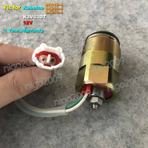 Electroválvula 12V Kawasaki K3V63DT apta para Kobelco SK210-4 SK220-4 SK250-4 HP - Imagen 1 de 6