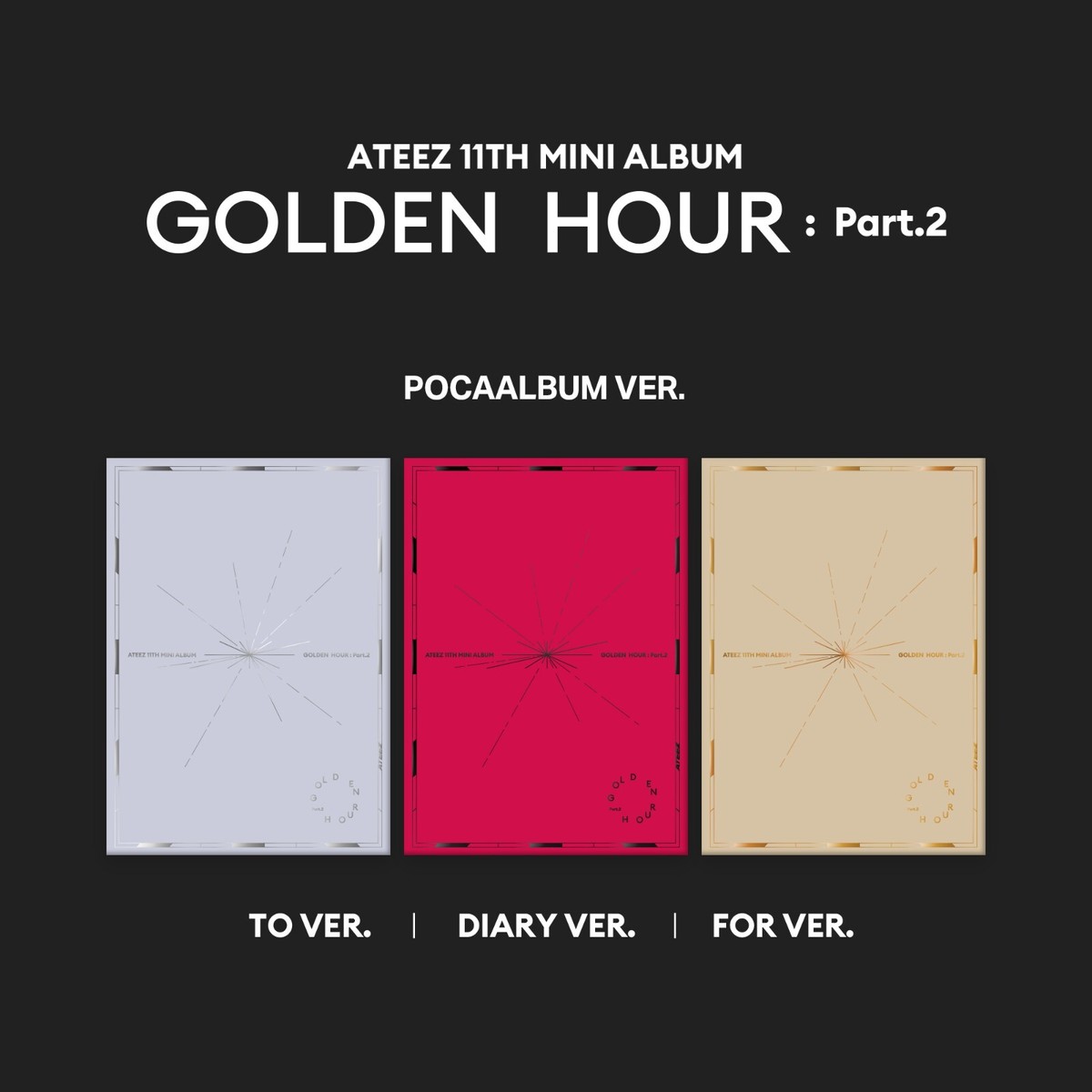 ATEEZ アルバム 30枚 GOLDENHOUR Part2 未開封 poca ATEEZ 11th Mini Album GOLDEN HOUR : Part.2 POCA Ver. QR Card
