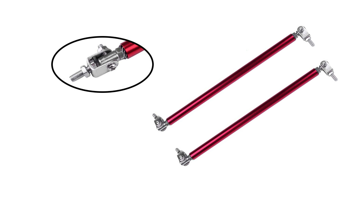For Car Front Bumper Lip Splitter Red Support Bars Rod Tie