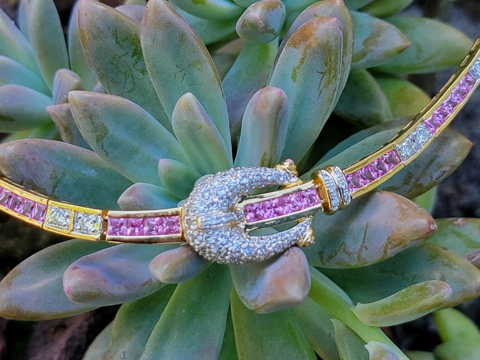 Collar Bellarri Oro Diamante y Zafiro Estate 28,9 gm Foto 2 de 4