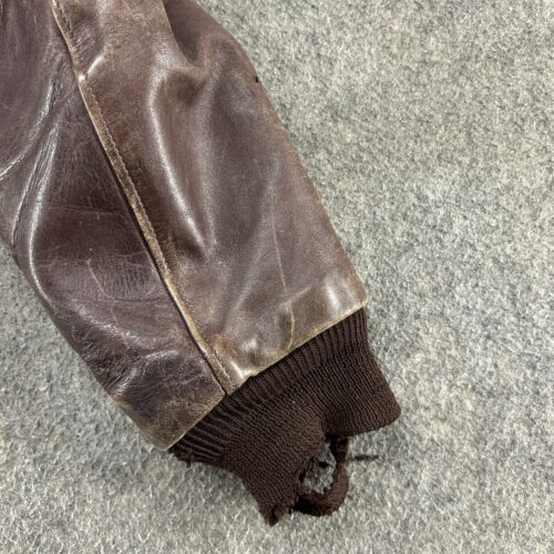 VINTAGE Penneys giacca pelle uomo 42 marrone bomber vera pelle di cavallo Conmar anni 50 - Foto 12 di 16