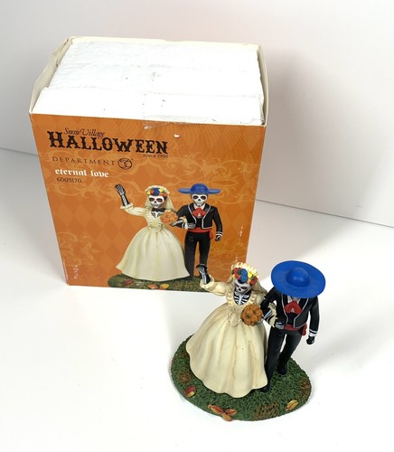 Dept 56 Halloween ETERNAL LOVE Snow Village Day of the Dead Skeletons 6003170 - Picture 4 of 16
