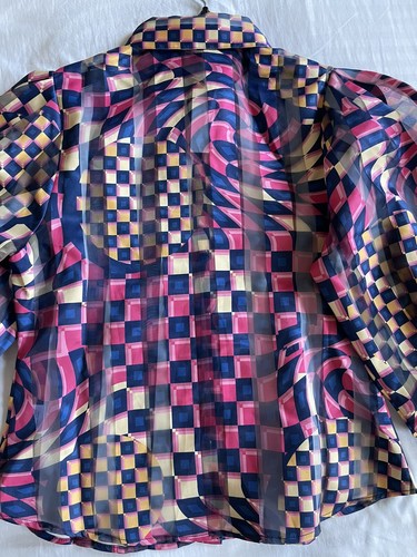Fashion Print Women Blouse Long Sleeve Elegant Patchwork New Size S - 第 6/7 張圖片