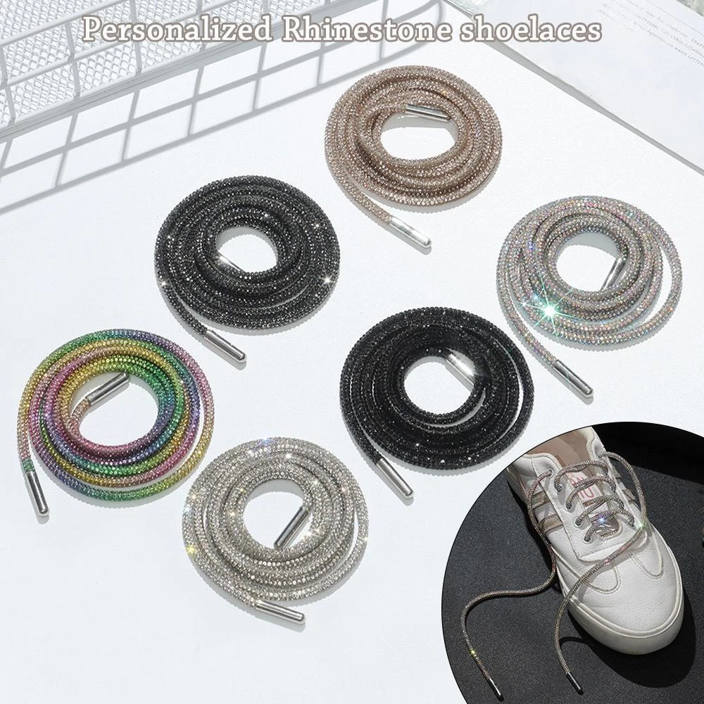 Rhinestone Shoe Laces Silver