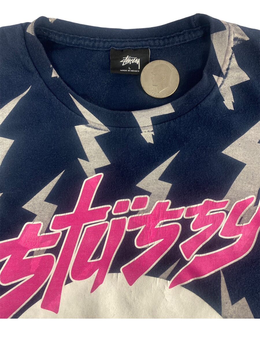 Vintage Stussy International 8 Ball Tribe Lightning AOP T Vintage Stussy International 8 Ball Tribe Lightning AOP T