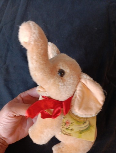 VTG RUSS LIFE TIME PETS PLUSH GUMBO ELEPHANT W-Bow NWT 1979 BROWN/TAN 8" LONG - Picture 10 of 15