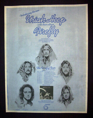 Uriah Heep Firefly 1977 Poster Type Ad, Promo Advert