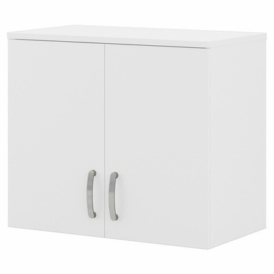 Pemberly Row Laundry Room Wall Cabinet with Doors in White - Engineered Wood