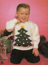Knitting pattern copy 0742.   Childs Christmas tree sweater.  21-26" chest. Aran