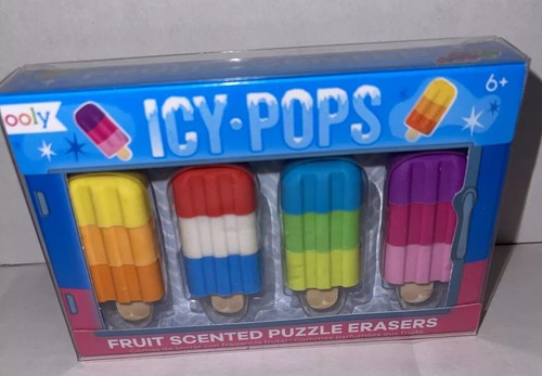 ICY POPS SCENTED ERASERS - OOLy. Colorful Fruit Scented Puzzle Erasers X4 - 第 2/6 張圖片