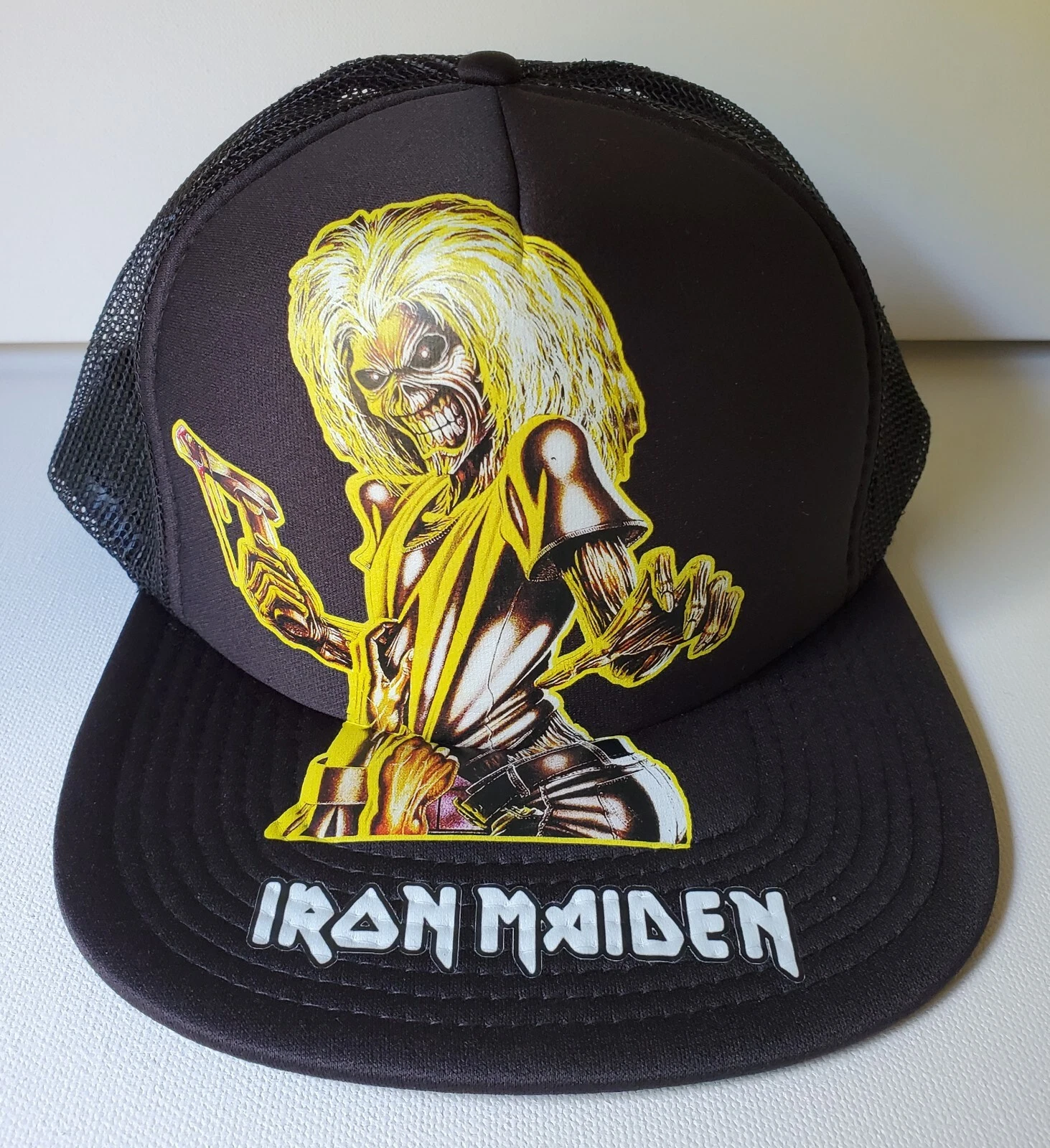 Metal Head Black Death Gothic Industrial IM Eddie Killers Black Trucker Adjust
