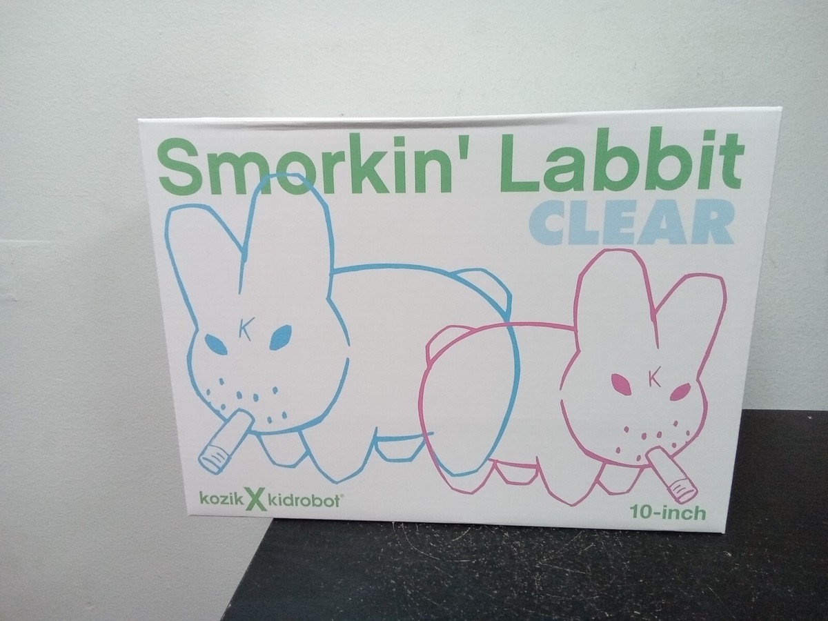 NEW - Clear PINK Kidrobot x Frank Kozik Smorkin Labbit SUPER RARE