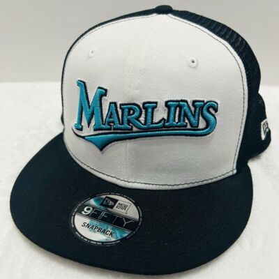 New Era Florida Miami Marlins Script Retro 9FIFTY Snapback Hat Adjustable White